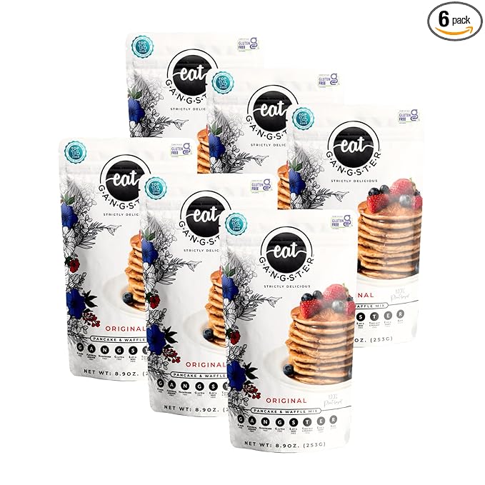 eat G.A.N.G.S.T.E.R. Vegan Pancake & Waffle Mix - Allergy-Friendly Baking Mix, Grain-Free, No