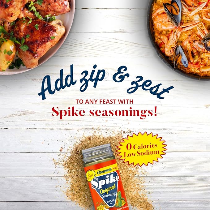 Spike Original All-Purpose Seasoning Salt, Herb, Veggie & Spice Blend 2-Pack ??MSG-Free Seasonings