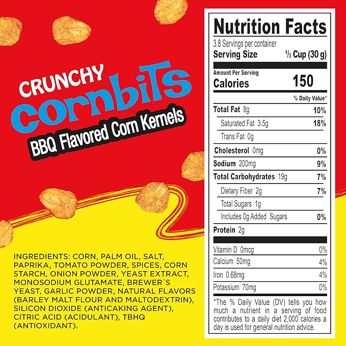 Diana Elotitos Crunchy Corn Kernel Snacks, Original BBQ Flavor, 4.05 Oz (Pack of 8)