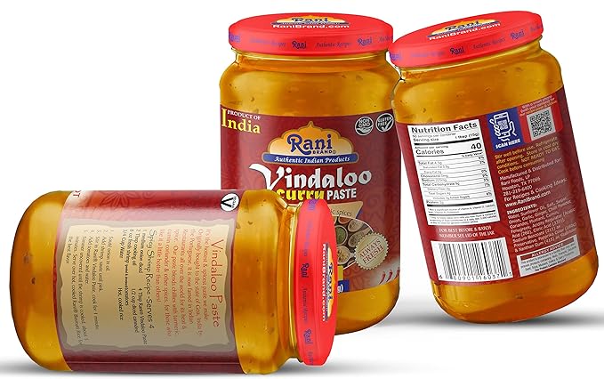 Rani Vindaloo Curry Cooking Spice Paste, Hot! 26.5oz (750g) Glass Jar ~ No Colors | All Natural |