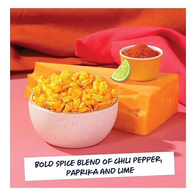 Garrett Popcorn Spicy CheeseCorn, 5.0oz, 4 Bags, Spicy Cheddar Popcorn, Gluten Free, Bold Snack