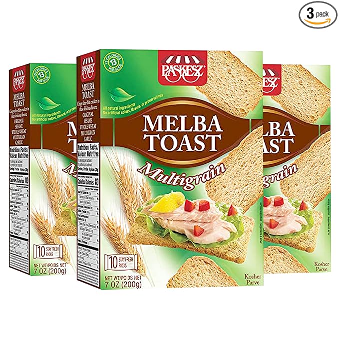 Only Kosher Candy Melba Toast Classic Multigrain Kosher Parve with No Artificial Flavor, Fresh