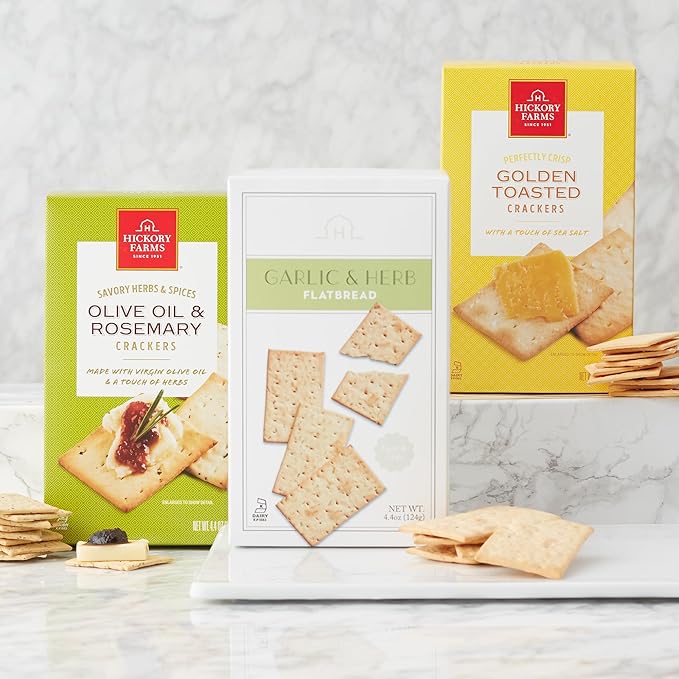 Hickory Farms Gourmet Cracker Variety - 3 Pack | Charcuterie Board | Artisan | Golden Toasted