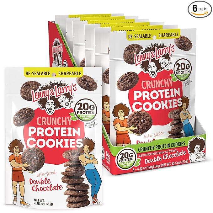 Lenny & Larry's The Complete Crunchy Cookie, Double Chocolate, 6g Plant Protein, Vegan, Non-GMO