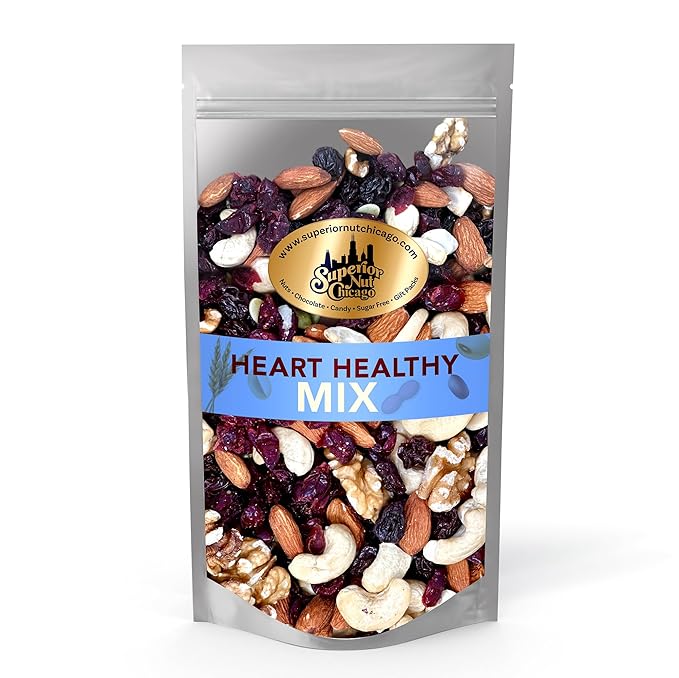 Superior Nut Chicago Heart Healthy Mix - Trail Mix Nuts - Nut Mix w/ Cashews, Almonds, Walnuts