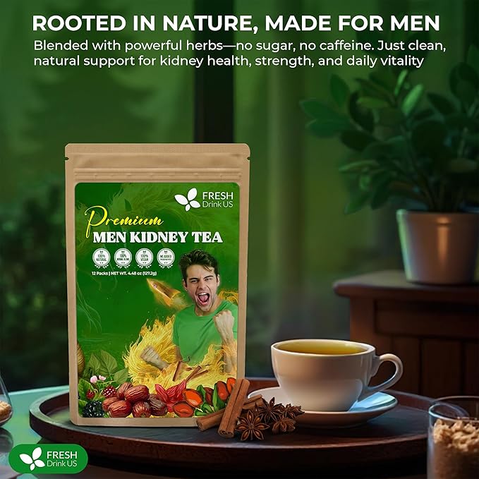 FreshDrinkUS, 12 Packs of Premium Herbal Kidney Support Tea ??Ginseng Six Treasure Blend, 9