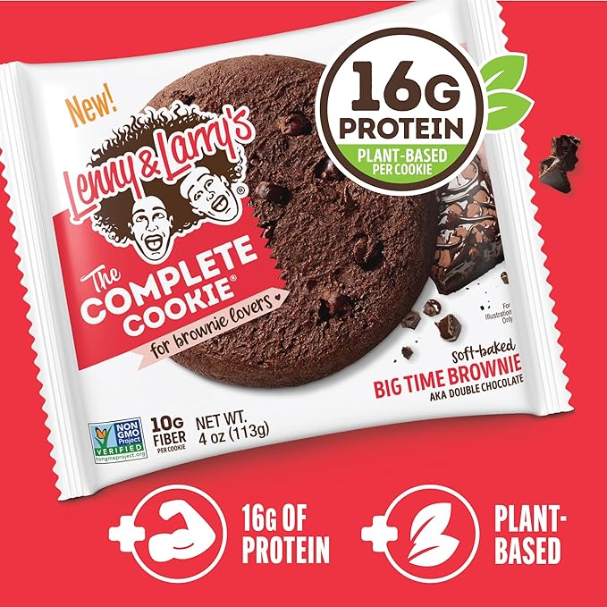 Lenny & Larry's The Complete Cookie, Big Time Brownie, Soft Baked, 16g Plant Protein, Vegan