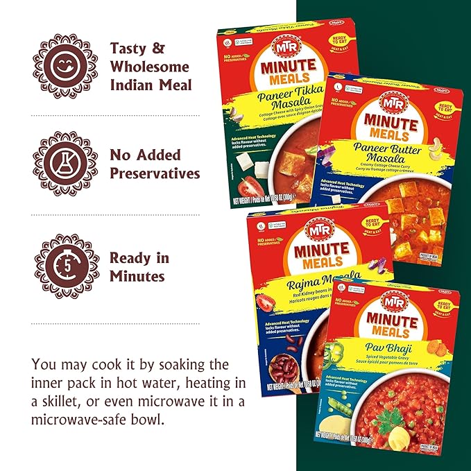 MTR Ready-To-Eat: Desi Special - Assorted Pack of 4 (Paneer Tikka Masala, Paneer Butter Masala