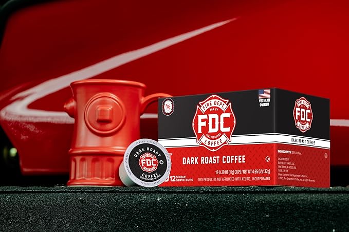 Fire Department Coffee - Gives Back to Firefighters - Dark Roast Coffee Pods - Bold & Strong