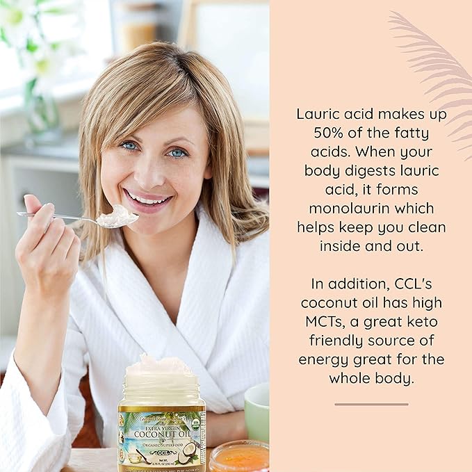 Organic Extra Virgin Coconut Oil - Unrefined Organic Cold Pressed | Ideal For Hair, Skin, Cooking