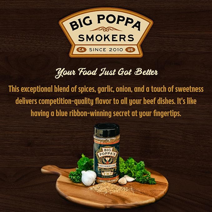 Big Poppa's Competition Brisket & Steak Seasoning – Unleash the Flavor of Your Beef Recipes with