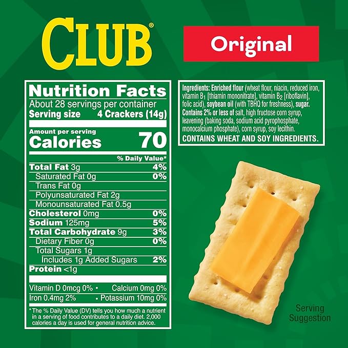 Club Crackers, Lunch Snacks, Snack Crackers, Original (12 Boxes)
