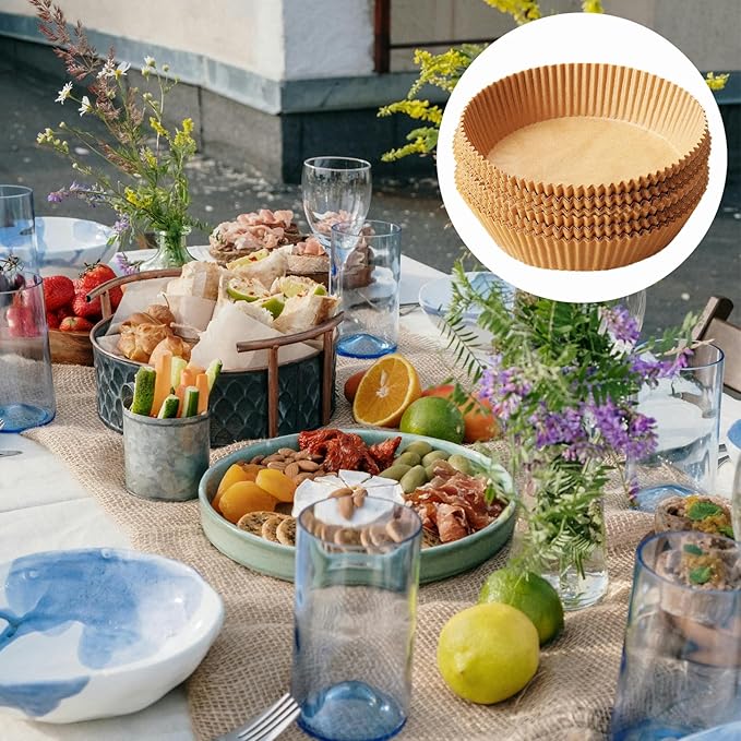 Air Fryer Liners Disposable,200PCS Victoyaw 9 Inch Round Air Fryer Parchment Paper Liners for 5-8QT