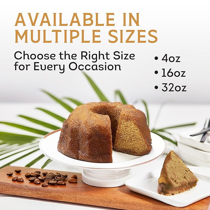 TORTUGA Caribbean Blue Mountain Rum Cake - 4 oz Rum Cake - The Perfect Premium Gourmet Gift for