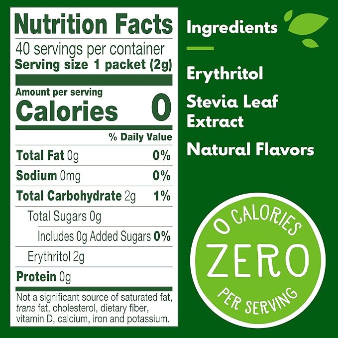 Truvia Original Calorie-Free Sweetener From The Stevia Leaf Packets, 2.82 oz Carton, 40 Count (Pack