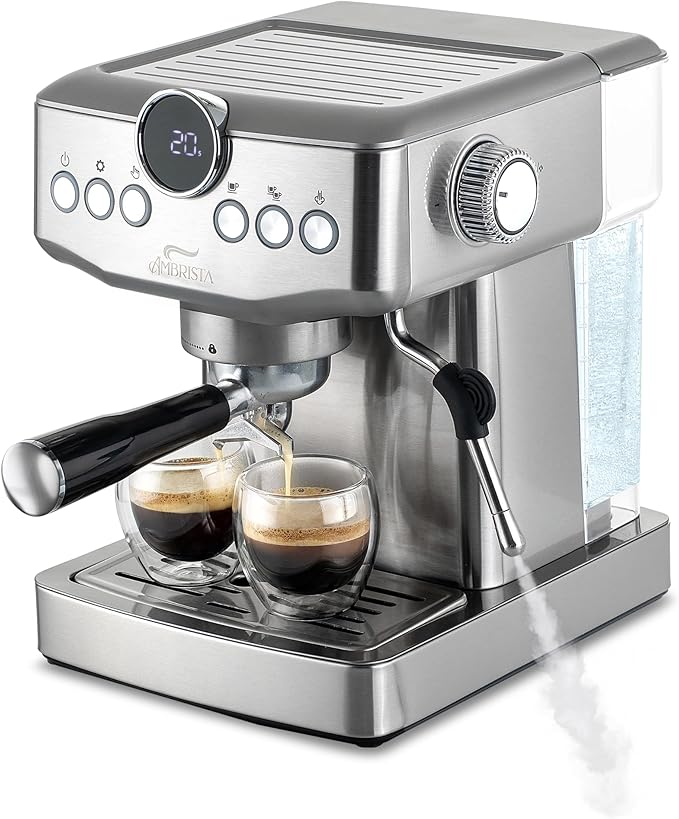 Espresso Machine 20 Bar with Steam Milk Frother | Stainless Steel Espresso Maker with Customizable