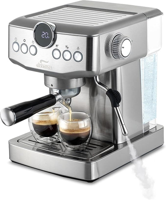 Espresso Machine 20 Bar with Steam Milk Frother | Stainless Steel Espresso Maker with Customizable