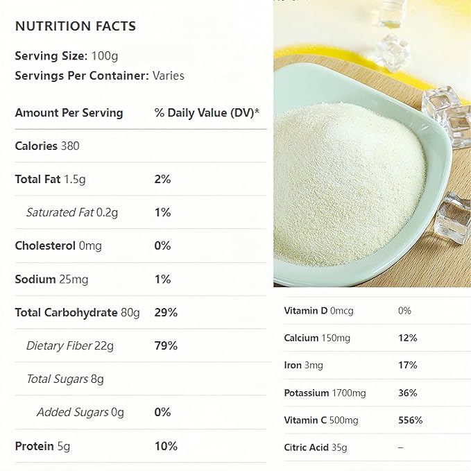 Pure Freeze-Dried Lemon Powder 3.5oz (100g) – 100% No Sugar, | Tart & Zesty for Drinks, Smoothies