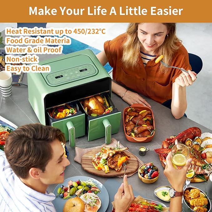 Ninja Air Fryer Liners Disposable, Ninja Dual Air Fryer Liners,150PCS Rectangle Air Fryer