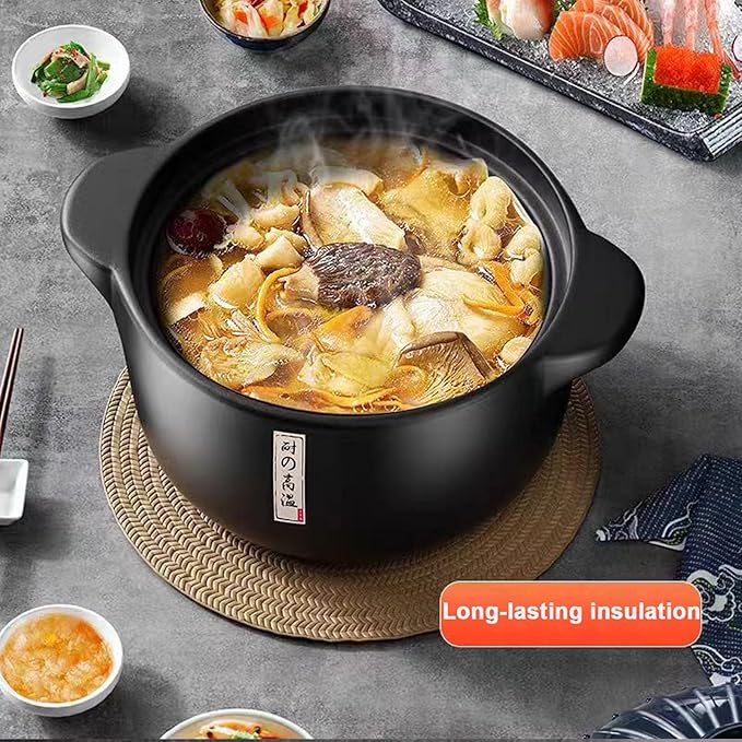 3.2 Quart Ceramic Casserole,with Lid Ceramic Pot,Heat-Resistant Round Stew Pot Soup Pot for cook