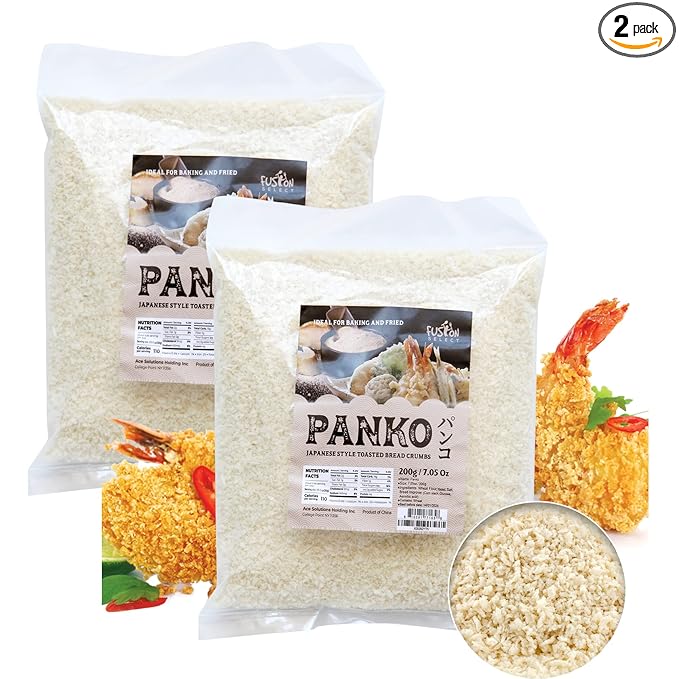 Fusion Select 2 Packs Panko Bread Crumbs - Japanese-Style Toasted Vegan Panko Breadcrumbs for