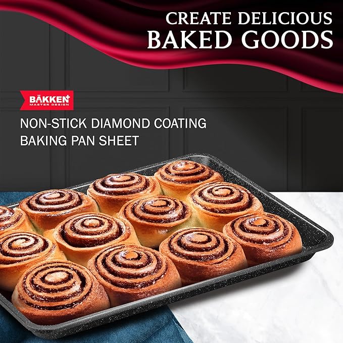 BAKKEN Kitchen Baking Pans - Small, Medium, and Large Cookie Pan (13.58×9.65, 15.75×11