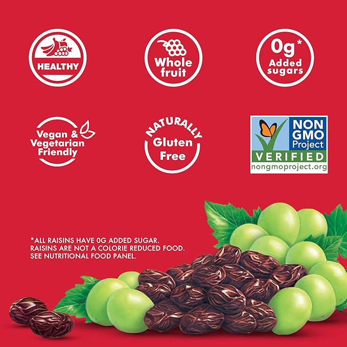 Sun-Maid California Sun-Dried Raisins - (12 Pack) 12 oz Sharing-Size Box - Dried Fruit Snack for