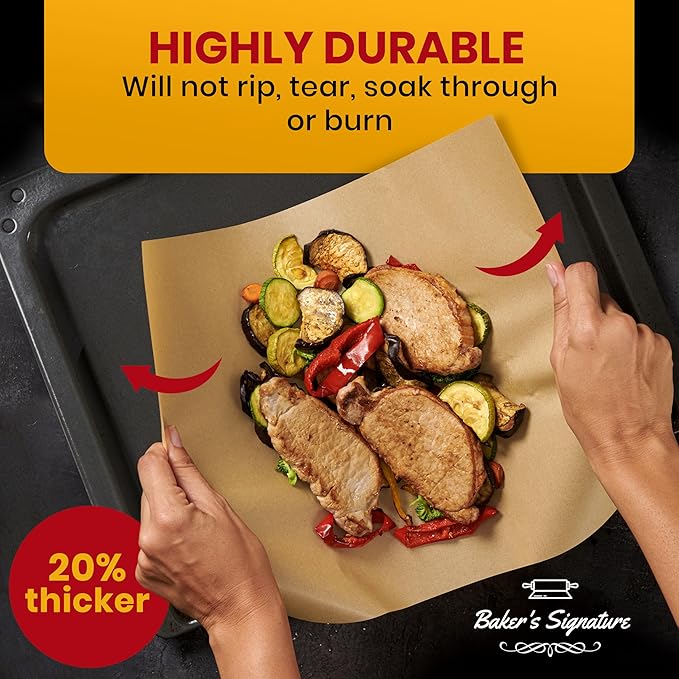 220 PCS Parchment Paper Baking Sheets, 12x16 Inches by Baker's Signature | Precut Non-Stick &
