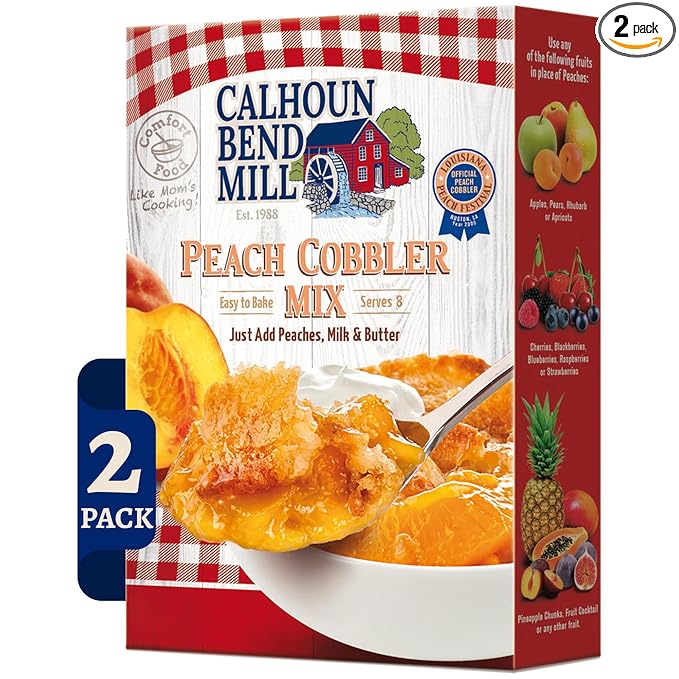Calhoun Bend Mill Peach Cobbler Mix | Easy to Make Classic Southern Dessert | Versatile Crust Mix