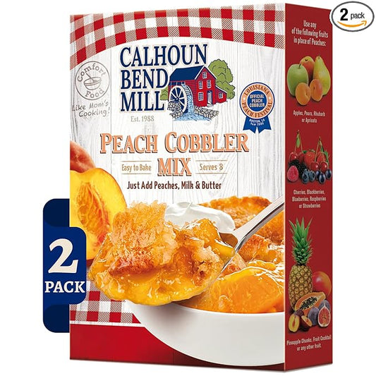 Calhoun Bend Mill Peach Cobbler Mix | Easy to Make Classic Southern Dessert | Versatile Crust Mix
