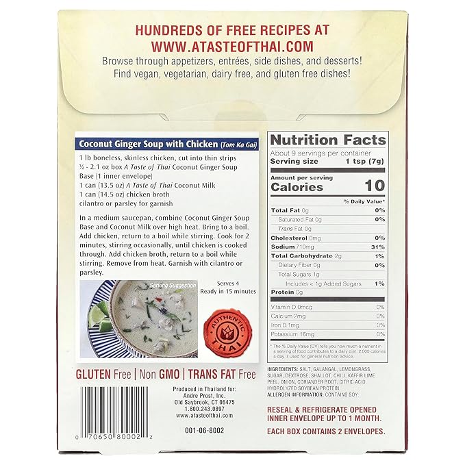 A Taste Of Thai Coconut Ginger Soup Base 2.1oz