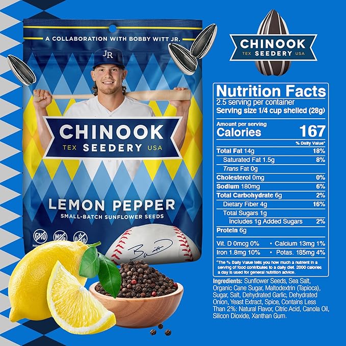 Chinook Seedery Roasted Jumbo Sunflower Seeds - Keto Snacks, Gluten-Free, Non-GMO, Lemon Pepper 4