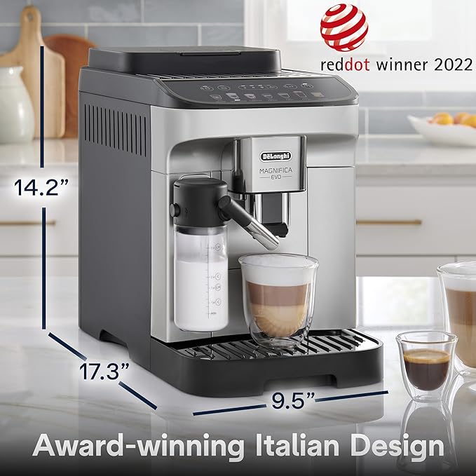 De'Longhi Magnifica Evo Automatic Espresso & Coffee Machine with Auto Milk Frother, Built-in
