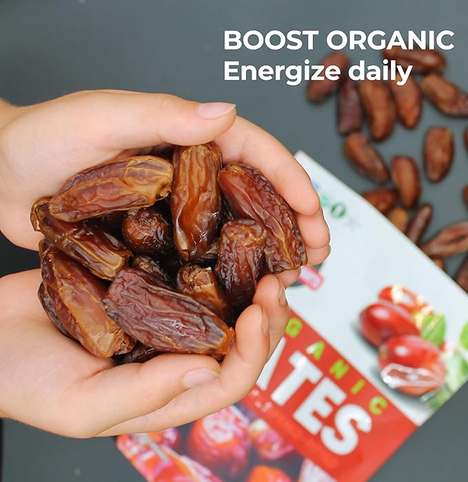 Perfect Delights Organic Dates, Vegan, Sun-Dried Pitted Dates, Healthy Fruit Snack for Kids and