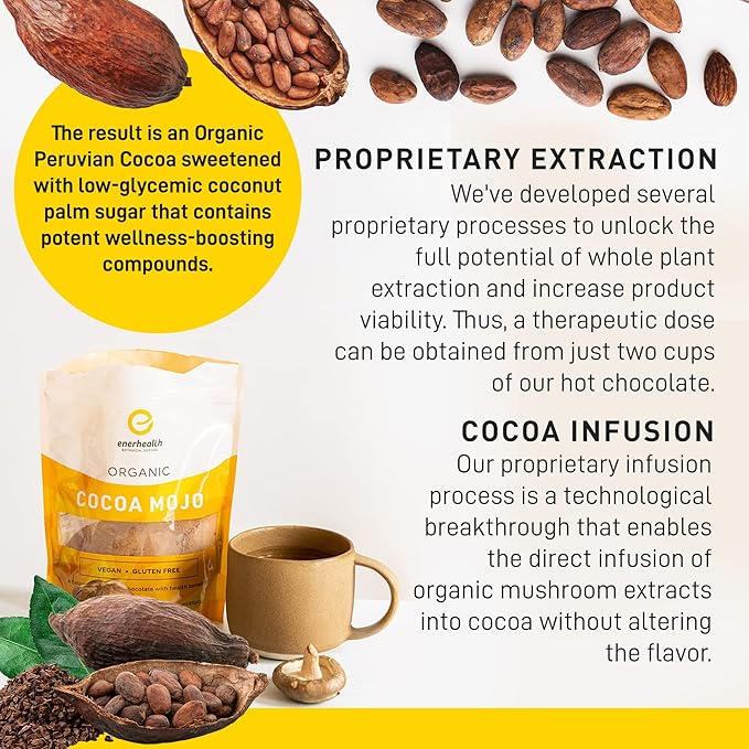 Enerhealth Botanicals Cocoa Mojo ??Certified Organic Hot Chocolate Peruvian Cocoa Mix, Sweetened