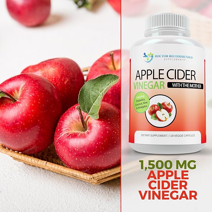 Apple Cider Vinegar Capsules - (120 Veggie Capsules) Organic ACV Supplement with Probiotics