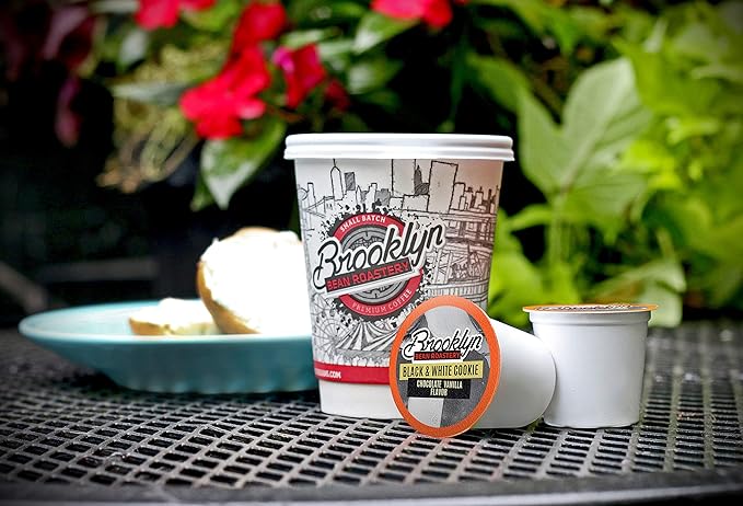 Brooklyn Beans Black and White Cookie Coffee Pods - Compatible with Keurig K Cup Brewers Including