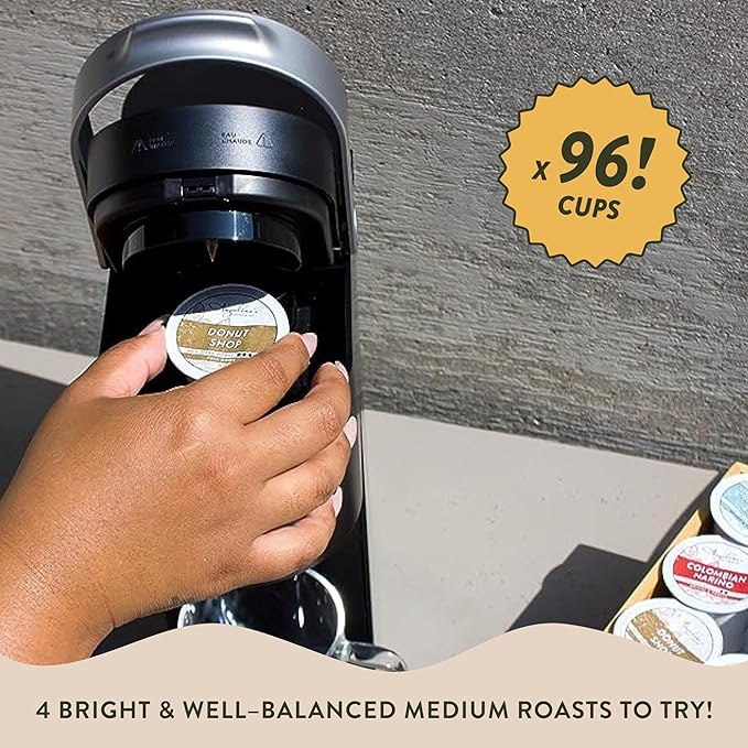 Angelino's Coffee - Medium Roast Coffee Pods Variety Pack, 96 Count - Includes Breakfast Blend