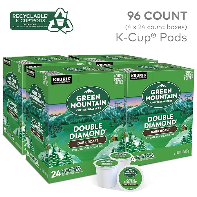 Green Mountain Coffee Roasters Double Diamond, Single-Serve Keurig K-Cup Pods, Dark Roast Coffee