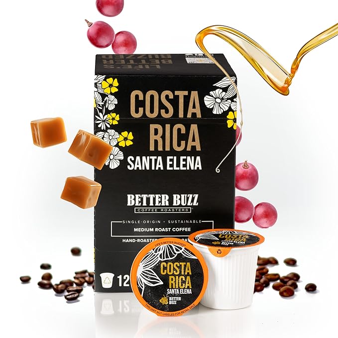 Better Buzz Costa Rica Medium Roast Coffee Pods 12ct., California Solar Energy Produced Recyclable