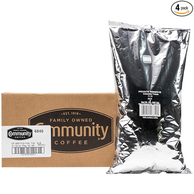Community Coffee Private Reserve Colombia Toldeo-Labateca Whole Bean Coffee, Medium-Dark Roast, 32