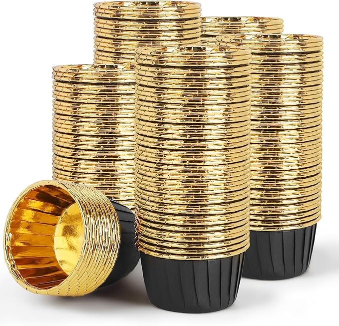 EUSOAR Baking Cups, 200pcs 3.5oz Aluminum Muffin Cupcake Liners Mini Cheesecakes Cups, Disposable