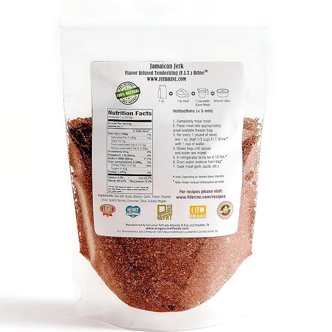 FIT Brine - Jamaican Jerk, 8oz | Premium Meat Tenderizer & Seasoning | Authentic Caribbean Spice