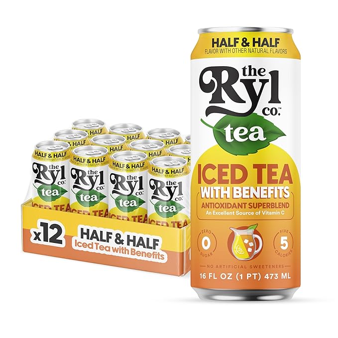 Ryl Half & Half Iced Tea – Antioxidant Superblend, No Artificial Ingredients, Zero Sugar, Five