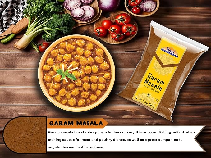 Rani Garam Masala Indian 11-Spice Blend 3.5oz (100g) ~ All Natural, Salt-Free | Vegan | No Colors |