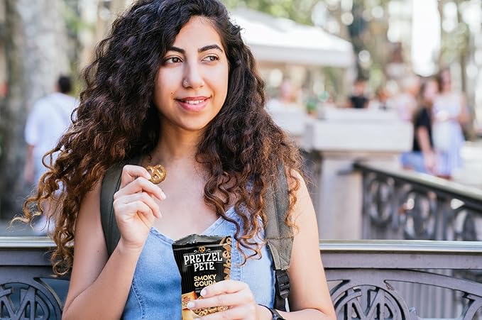 Pretzel Pete Smoky Gouda Seasoned Pretzel Medley, Single Serve Pack, Nut-Free and Sesame-Free