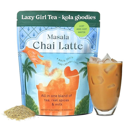 Kola Goodies Lazy Girl Tea Masala Chai Powder – Spiced Indian Chai with Ceylon Tea, Cardamom