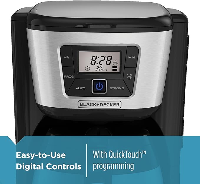 BLACK+DECKER 12-Cup Thermal Coffee Maker, Keep Coffee Hot with Insulated Stainless Steel Carafe