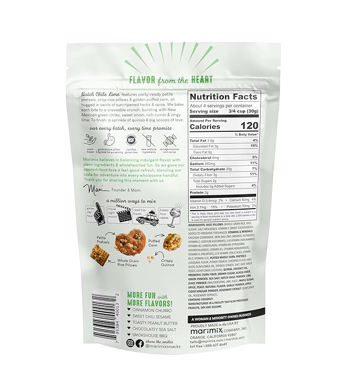 Marimix Snack Mix | Hatch Chili Lime 3 Pack | Crunch Baked Sweet & Salty Savory Plant Based