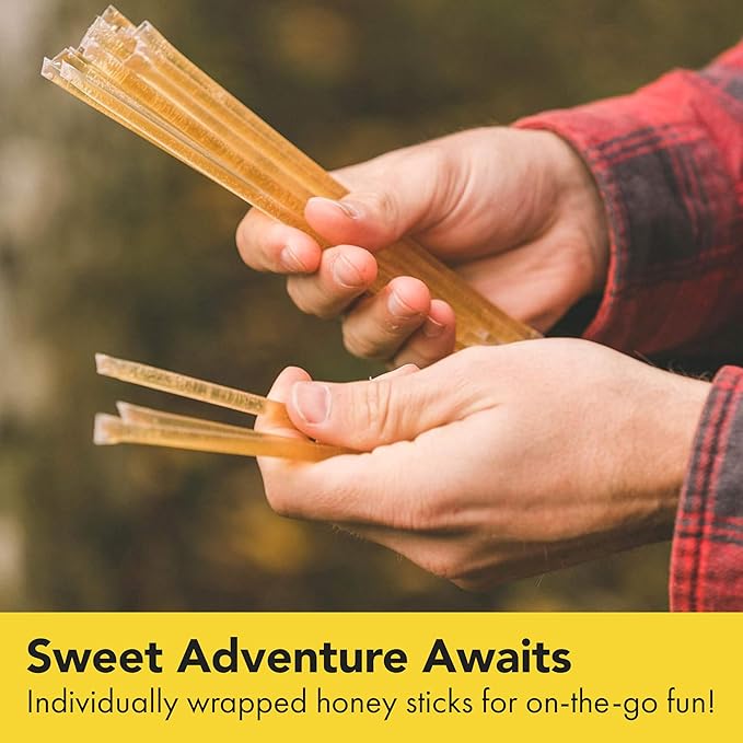 Homestead Honey Native Honey Sticks for Tea - 50-Pack Bulk Packets, Single Serve - Pure Wildflower